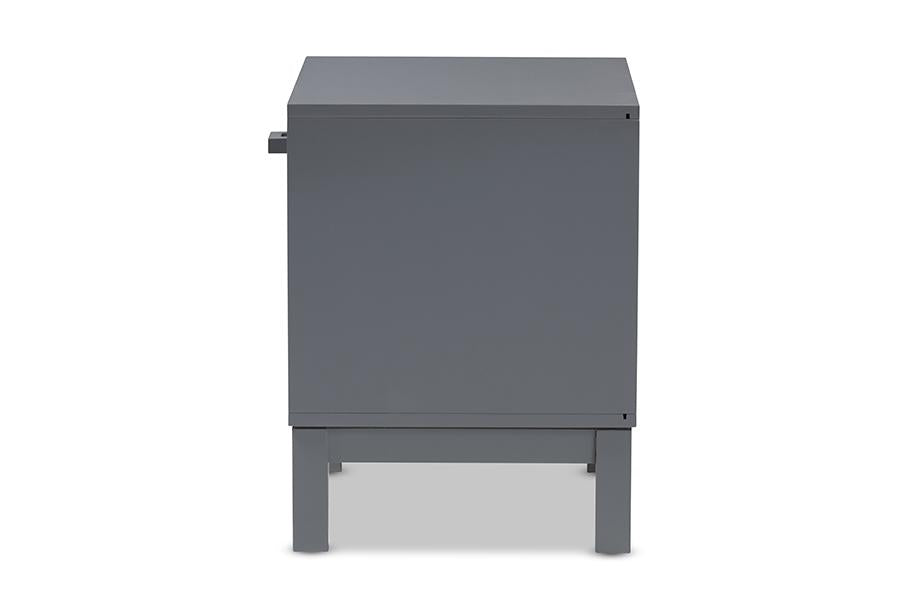 Baxton Studio Deirdre Modern and Contemporary Grey Wood 1-Drawer Nightstand