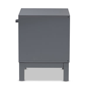 Baxton Studio Deirdre Modern and Contemporary Grey Wood 1-Drawer Nightstand