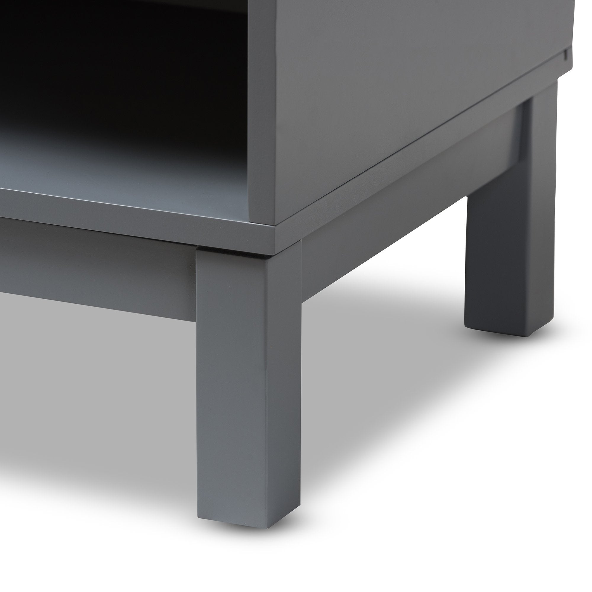 Baxton Studio Deirdre Modern and Contemporary Grey Wood 1-Drawer Nightstand