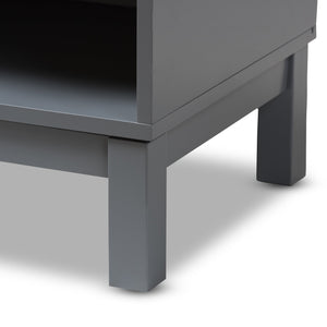 Baxton Studio Deirdre Modern and Contemporary Grey Wood 1-Drawer Nightstand