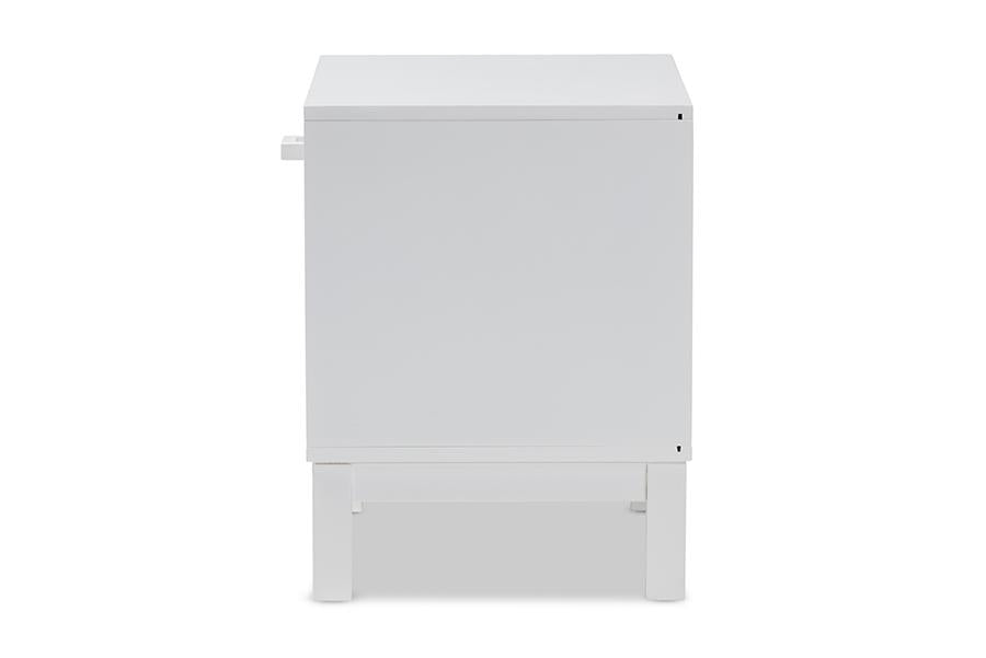 Baxton Studio Deirdre Modern and Contemporary White Wood 1-Drawer Nightstand