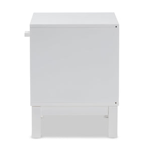 Baxton Studio Deirdre Modern and Contemporary White Wood 1-Drawer Nightstand