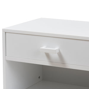 Baxton Studio Deirdre Modern and Contemporary White Wood 1-Drawer Nightstand