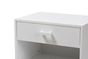 Baxton Studio Deirdre Modern and Contemporary White Wood 1-Drawer Nightstand