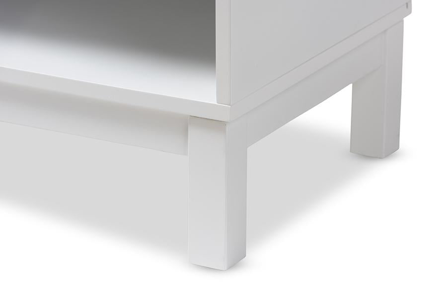 Baxton Studio Deirdre Modern and Contemporary White Wood 1-Drawer Nightstand