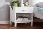 Baxton Studio Deirdre Modern and Contemporary White Wood 1-Drawer Nightstand