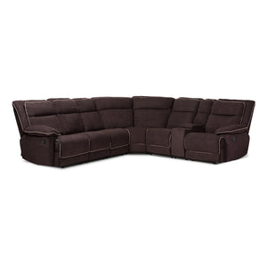 Baxton Studio Sabella Modern and Contemporary Light Brown Fabric Upholstered 7-Piece Reclining Sectional