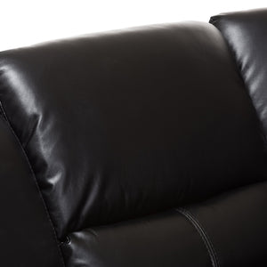 Baxton Studio Amaris Modern and Contemporary Black Bonded Leather 5-Piece Power Reclining Sectional Sofa with USB Ports