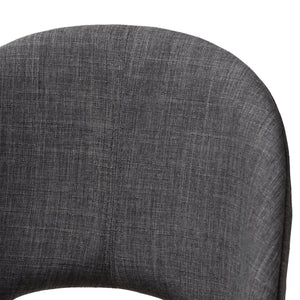 Baxton Studio Wesley Mid-Century Modern Dark Grey Fabric Upholstered Walnut Finished Wood Dining Chair (Set of 2)