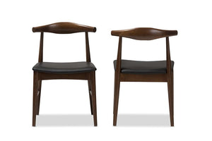 Baxton Studio Winton Mid-Century Modern Walnut Wood Dining Chair (Set of 2)