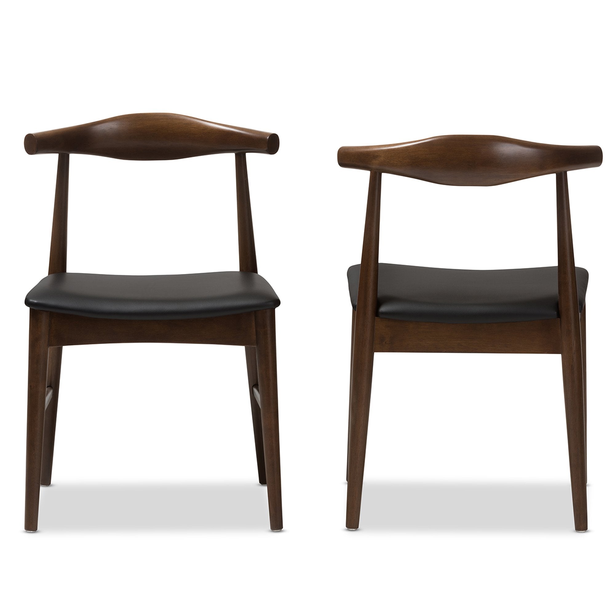 Baxton Studio Winton Mid-Century Modern Walnut Wood Dining Chair (Set of 2)