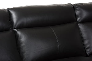 Baxton Studio Rabbie Modern and Contemporary Black Leather Right Facing Chaise 2-Piece Sectional Sofa