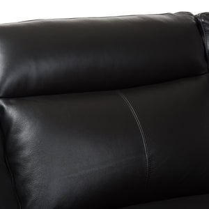 Baxton Studio Rabbie Modern and Contemporary Black Leather Right Facing Chaise 2-Piece Sectional Sofa