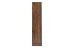 Baxton Studio Burnwood Modern and Contemporary Walnut Brown Finished Wood 2-Drawer Bookcase