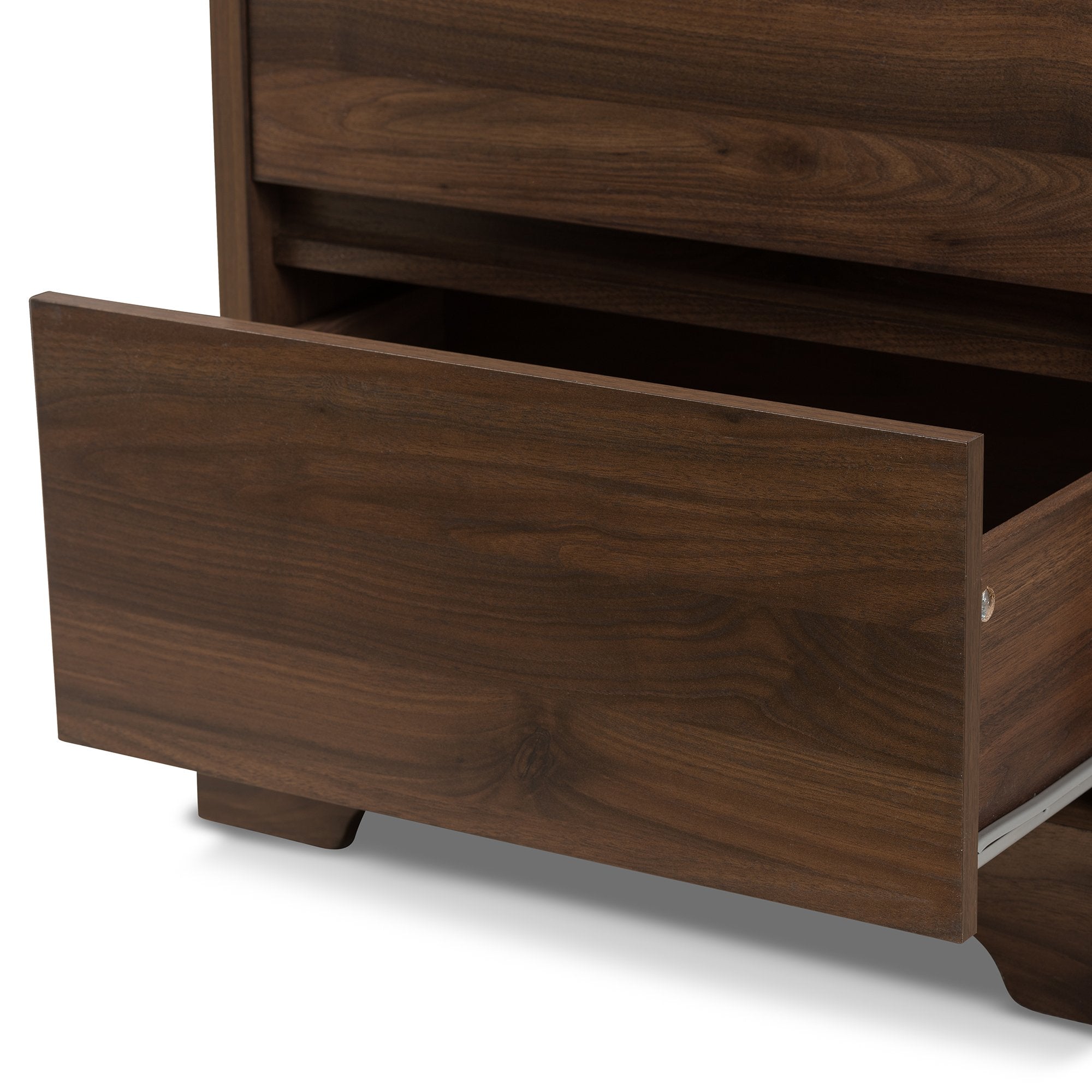 Baxton Studio Burnwood Modern and Contemporary Walnut Brown Finished Wood 2-Drawer Bookcase