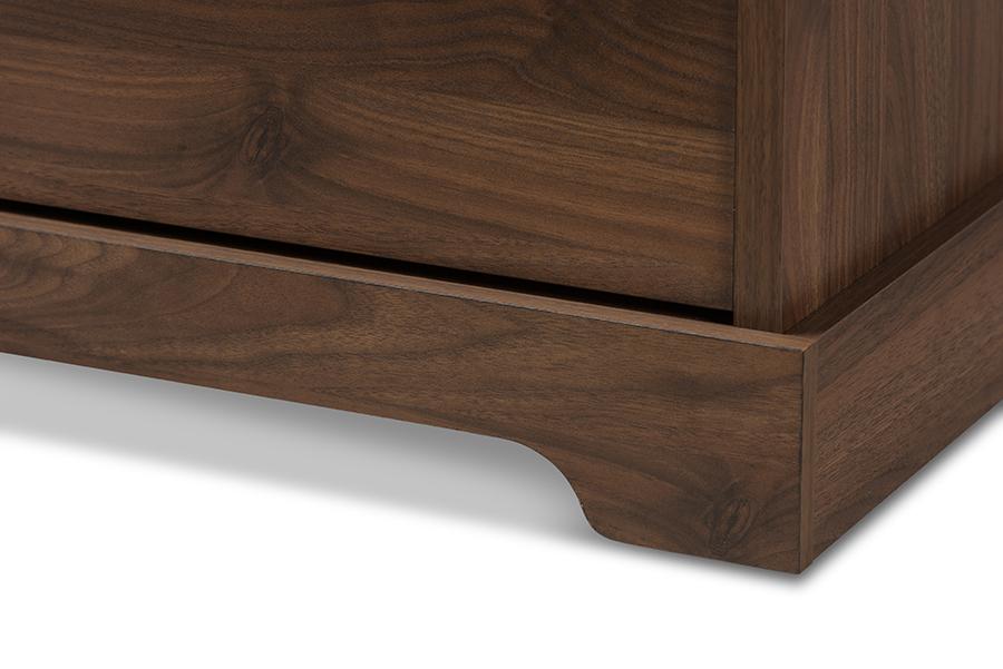 Baxton Studio Burnwood Modern and Contemporary Walnut Brown Finished Wood 2-Drawer Bookcase