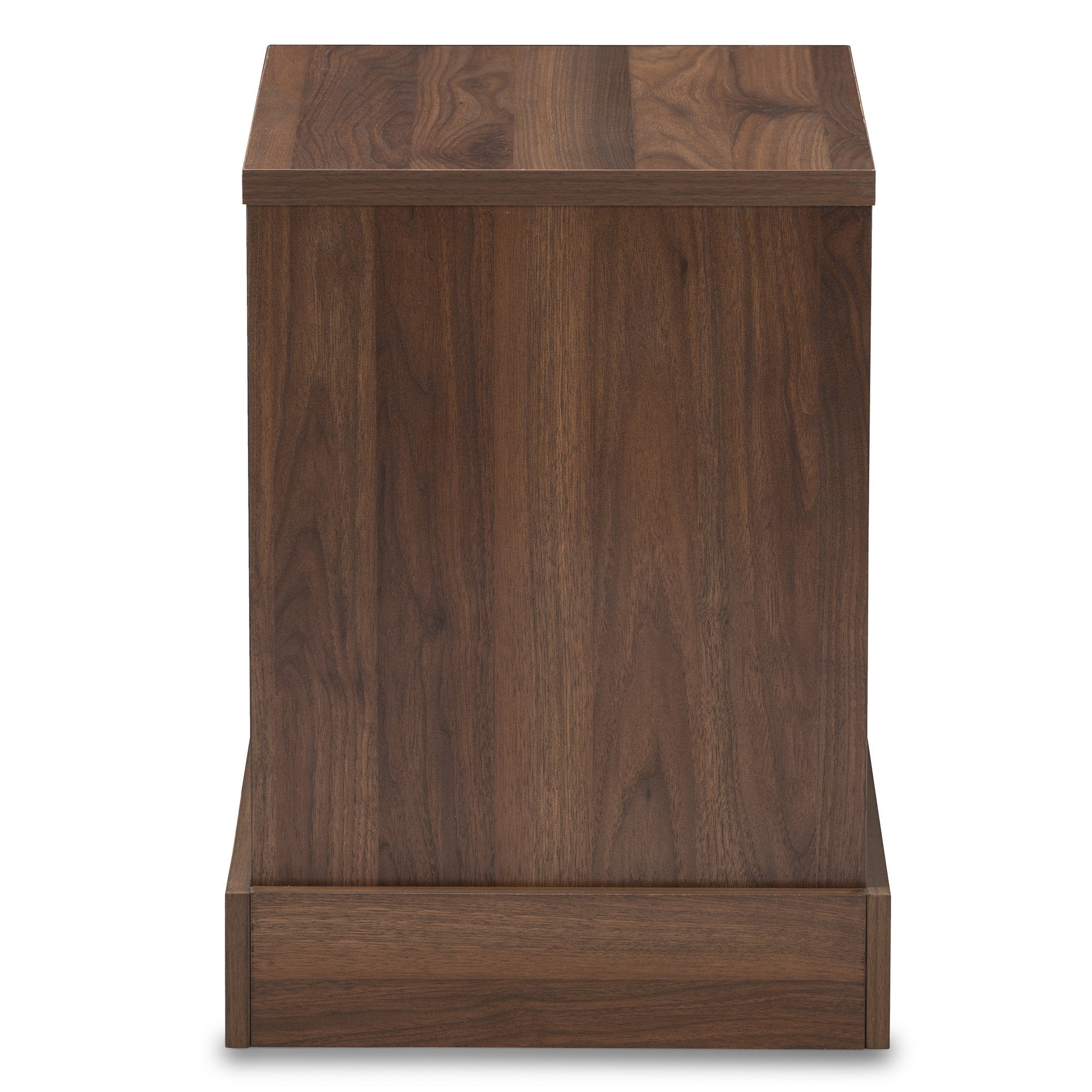 Baxton Studio Burnwood Modern and Contemporary Walnut Brown Finished Wood 1-Drawer Nightstand