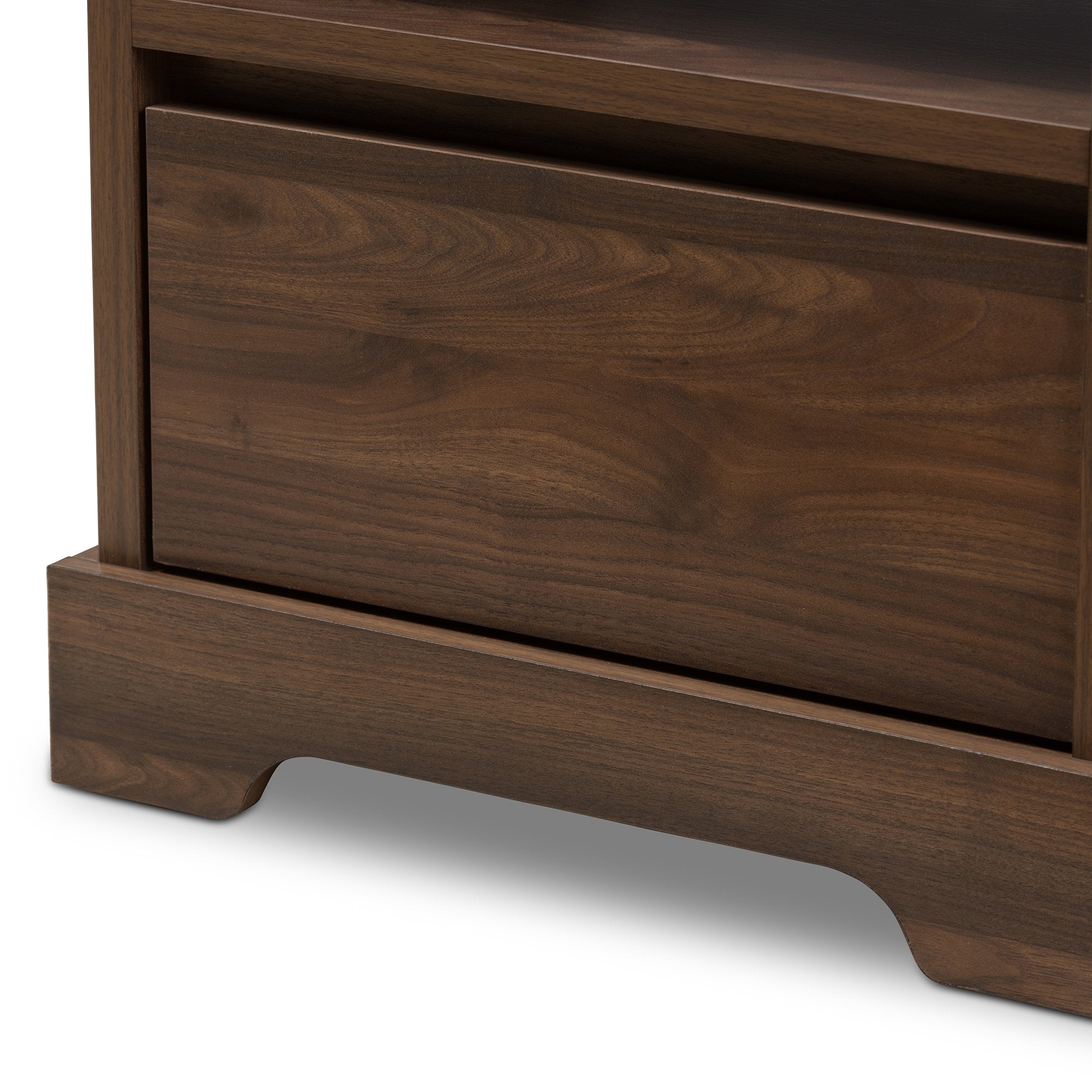 Baxton Studio Burnwood Modern and Contemporary Walnut Brown Finished Wood 1-Drawer Nightstand