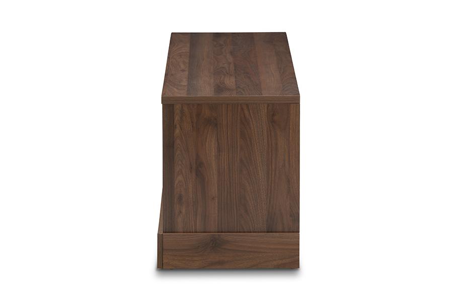 Baxton Studio Burnwood Modern and Contemporary Walnut Brown Finished Wood TV Stand