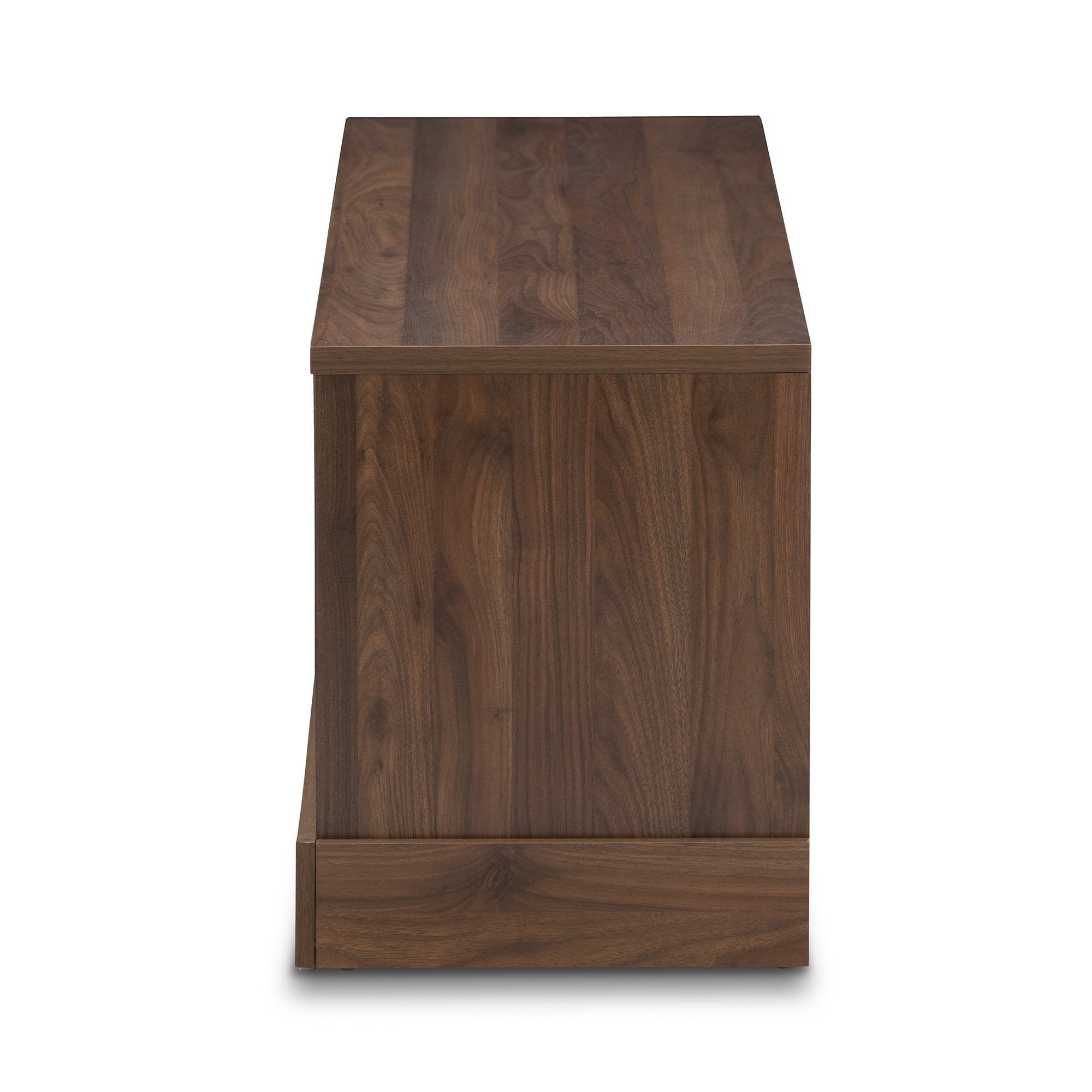 Baxton Studio Burnwood Modern and Contemporary Walnut Brown Finished Wood TV Stand