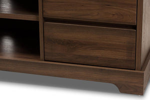 Baxton Studio Burnwood Modern and Contemporary Walnut Brown Finished Wood TV Stand