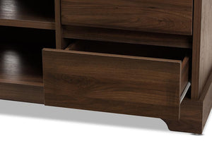 Baxton Studio Burnwood Modern and Contemporary Walnut Brown Finished Wood TV Stand