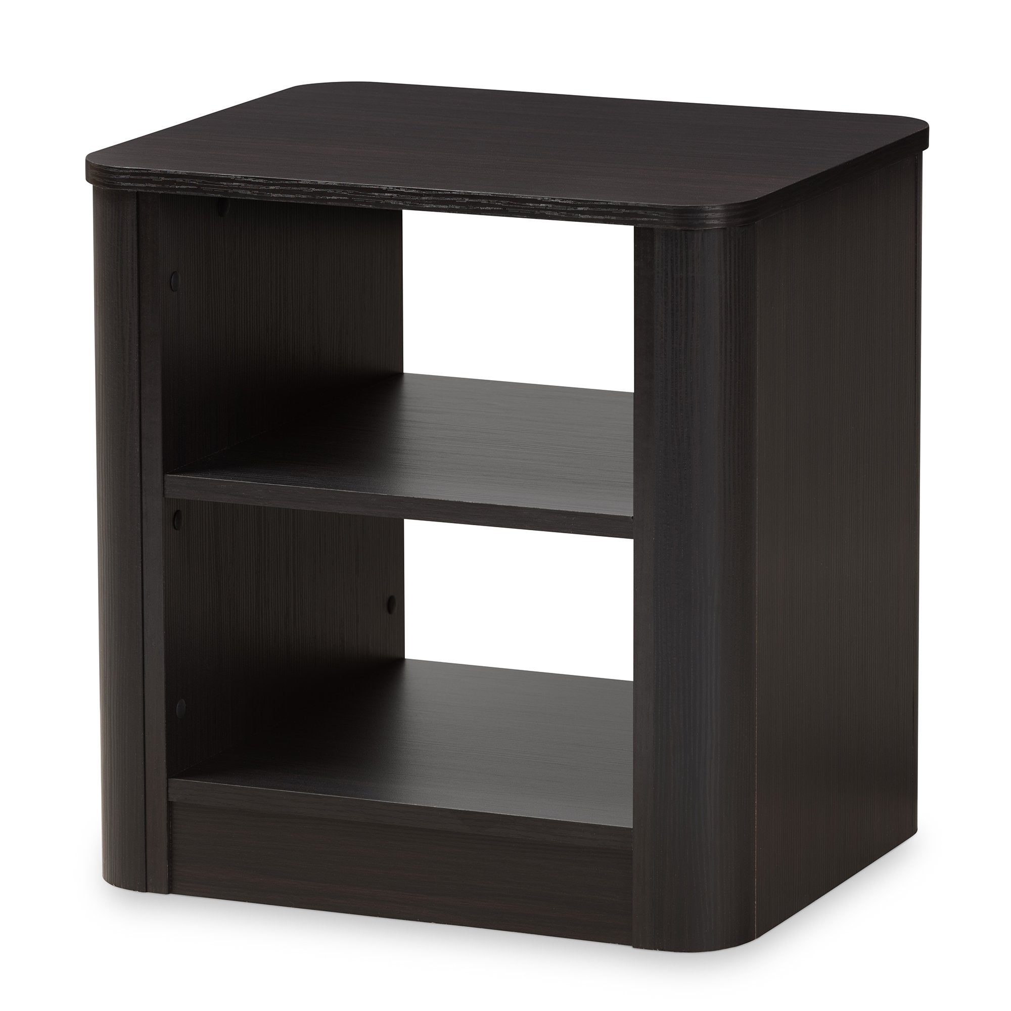 Baxton Studio Carlingford Modern and Contemporary Espresso Brown Finished Wood 2-Shelf Nightstand