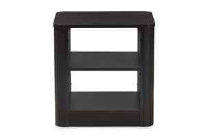 Baxton Studio Carlingford Modern and Contemporary Espresso Brown Finished Wood 2-Shelf Nightstand