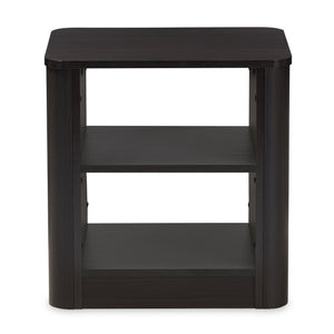 Baxton Studio Carlingford Modern and Contemporary Espresso Brown Finished Wood 2-Shelf Nightstand