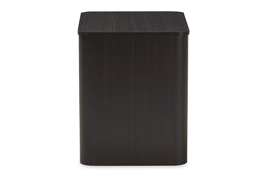 Baxton Studio Carlingford Modern and Contemporary Espresso Brown Finished Wood 2-Shelf Nightstand