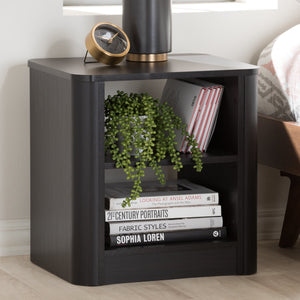 Baxton Studio Carlingford Modern and Contemporary Espresso Brown Finished Wood 2-Shelf Nightstand