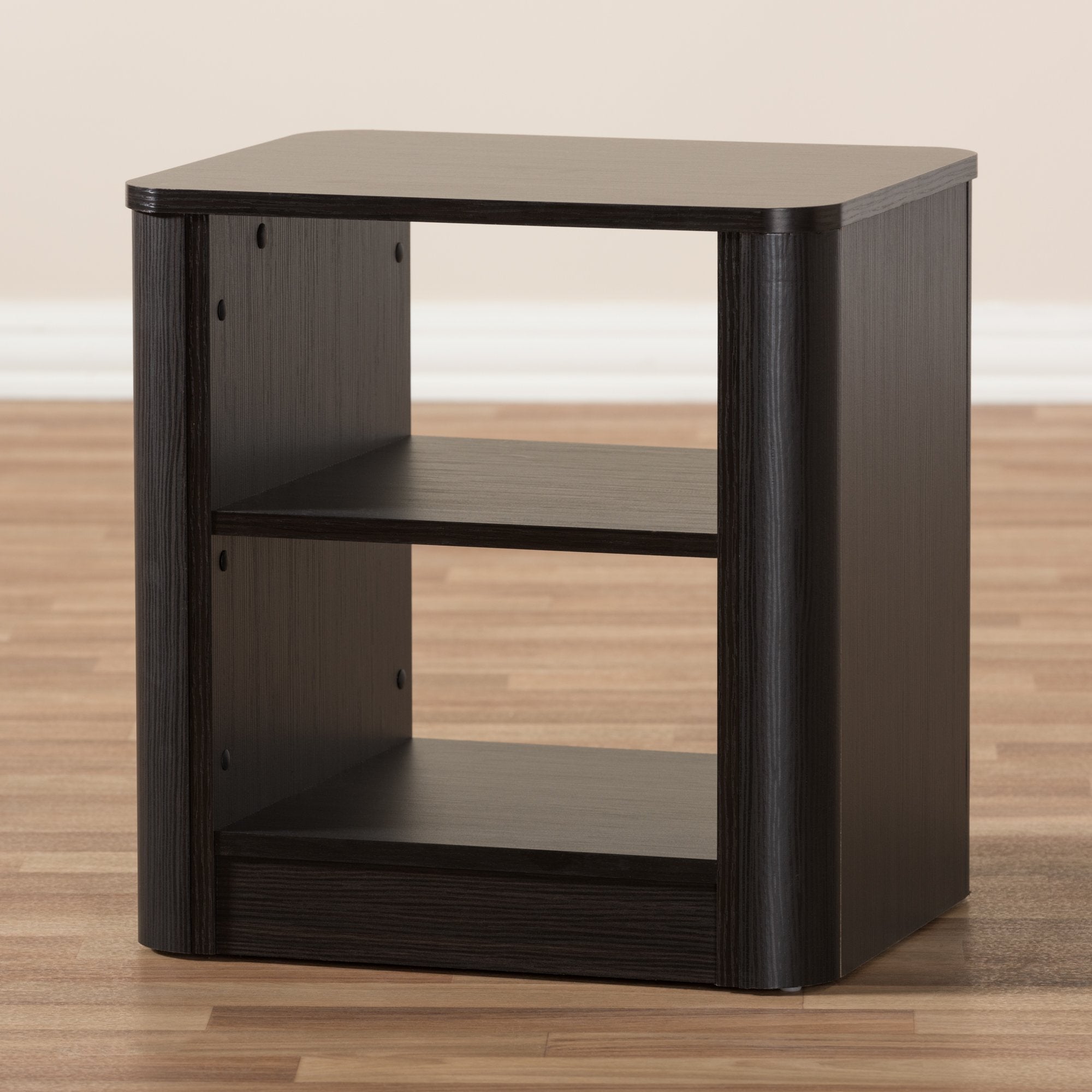 Baxton Studio Carlingford Modern and Contemporary Espresso Brown Finished Wood 2-Shelf Nightstand