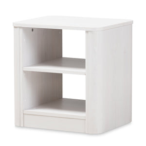 Baxton Studio Carlingford Modern and Contemporary Whitewashed Wood 2-Shelf Nightstand