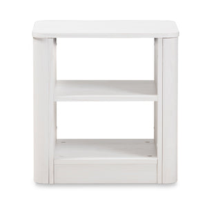 Baxton Studio Carlingford Modern and Contemporary Whitewashed Wood 2-Shelf Nightstand