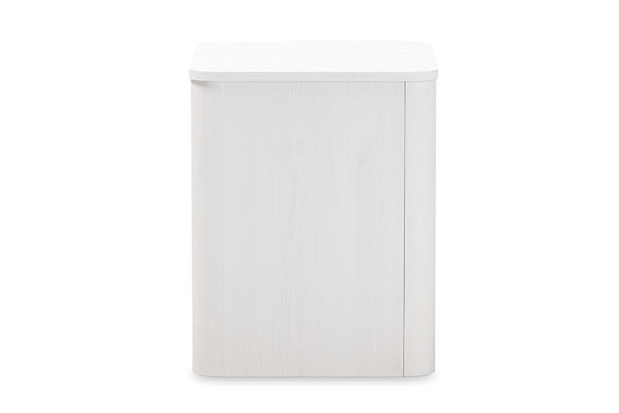 Baxton Studio Carlingford Modern and Contemporary Whitewashed Wood 2-Shelf Nightstand