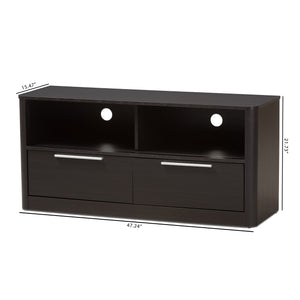 Baxton Studio Carlingford Modern and Contemporary Espresso Brown Finished Wood 2-Drawer TV Stand