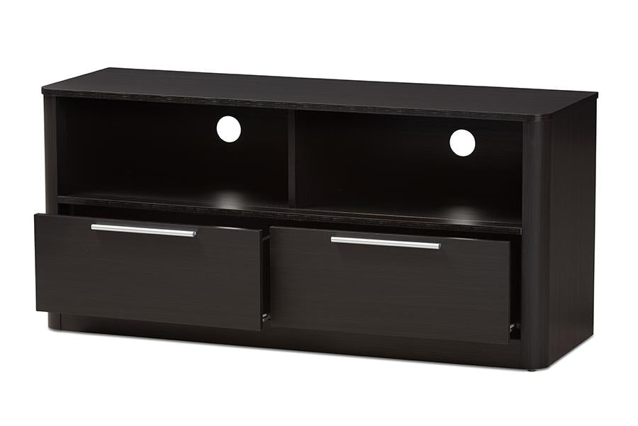 Baxton Studio Carlingford Modern and Contemporary Espresso Brown Finished Wood 2-Drawer TV Stand