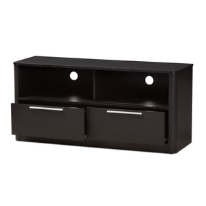 Baxton Studio Carlingford Modern and Contemporary Espresso Brown Finished Wood 2-Drawer TV Stand