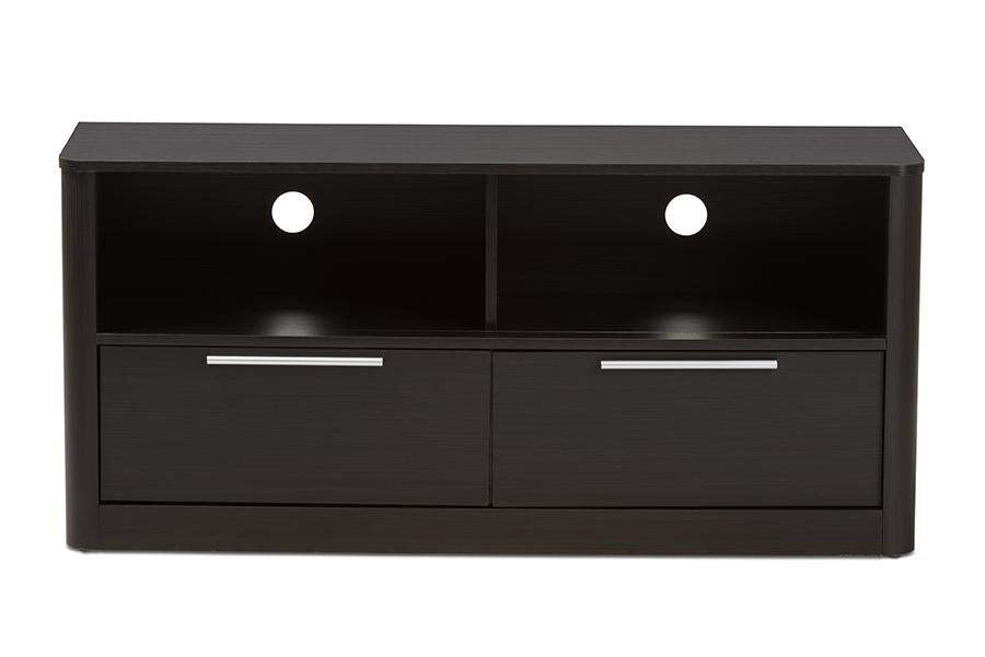 Baxton Studio Carlingford Modern and Contemporary Espresso Brown Finished Wood 2-Drawer TV Stand