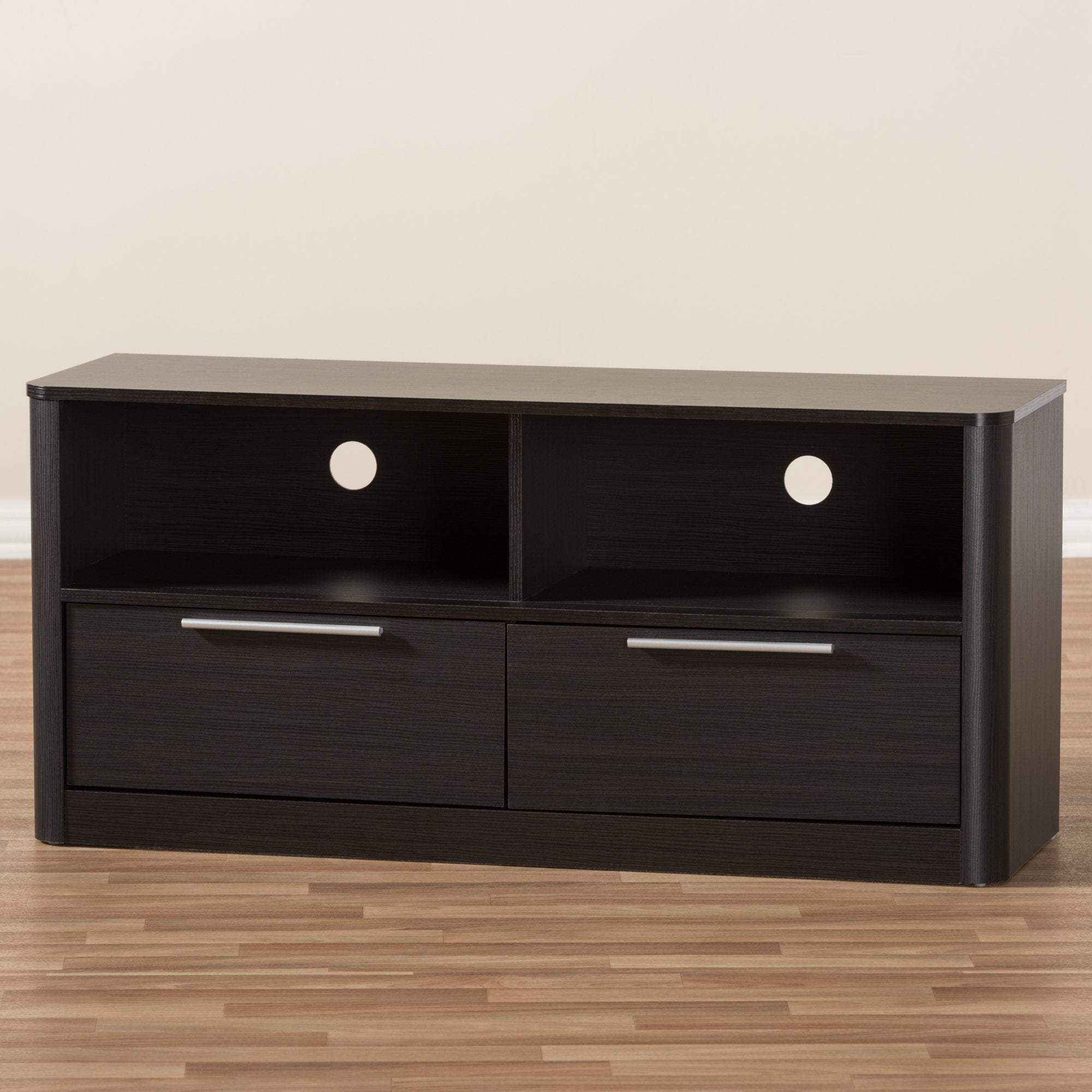 Baxton Studio Carlingford Modern and Contemporary Espresso Brown Finished Wood 2-Drawer TV Stand