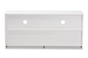 Baxton Studio Carlingford Modern and Contemporary Whitewashed Wood 2-Drawer TV Stand