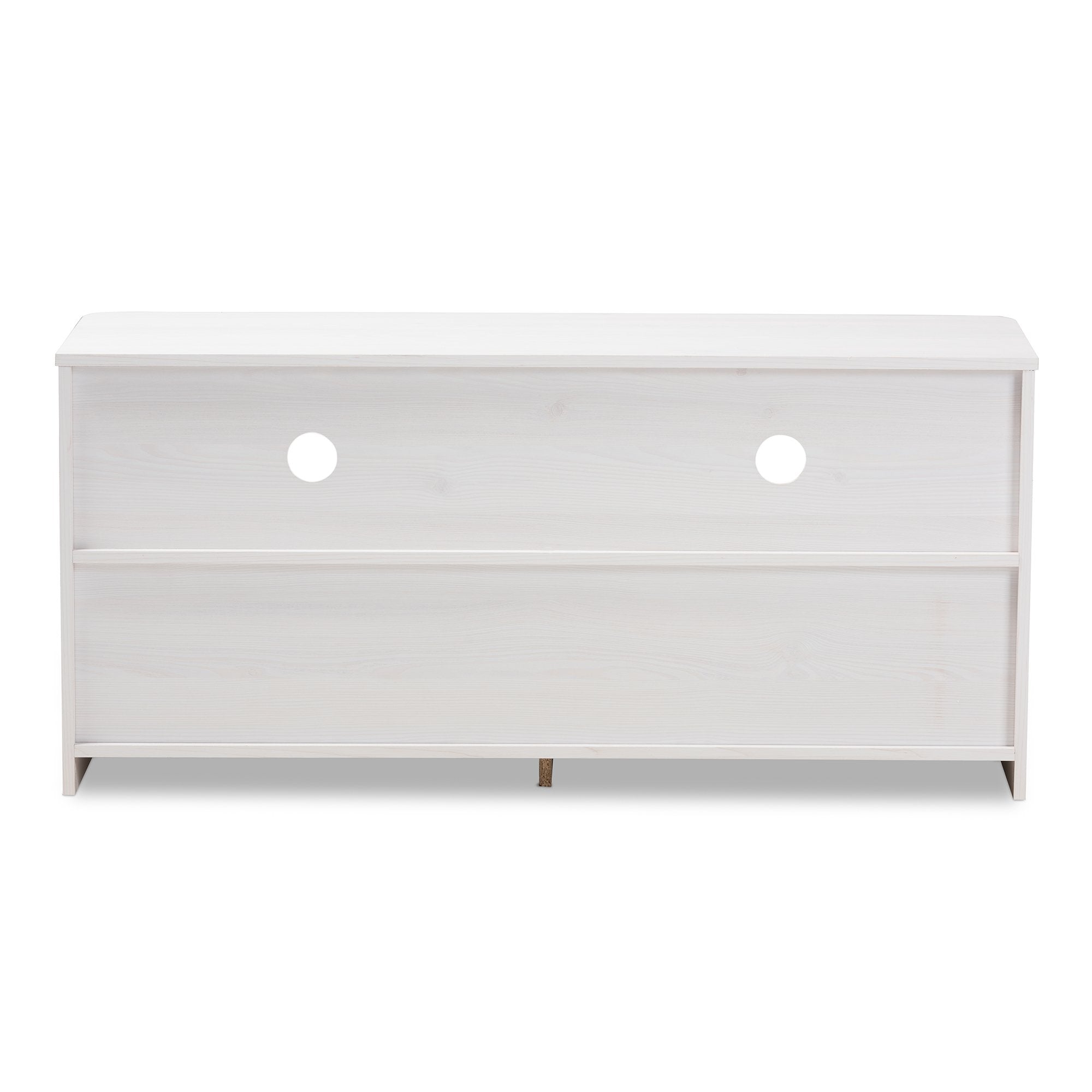 Baxton Studio Carlingford Modern and Contemporary Whitewashed Wood 2-Drawer TV Stand