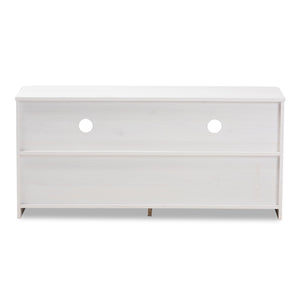 Baxton Studio Carlingford Modern and Contemporary Whitewashed Wood 2-Drawer TV Stand