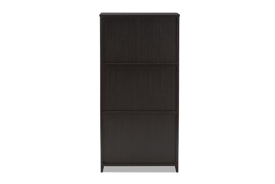 Baxton Studio Carlingford Modern and Contemporary Espresso Brown Finished Wood 2-Drawer Bookcase