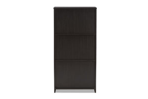 Baxton Studio Carlingford Modern and Contemporary Espresso Brown Finished Wood 2-Drawer Bookcase