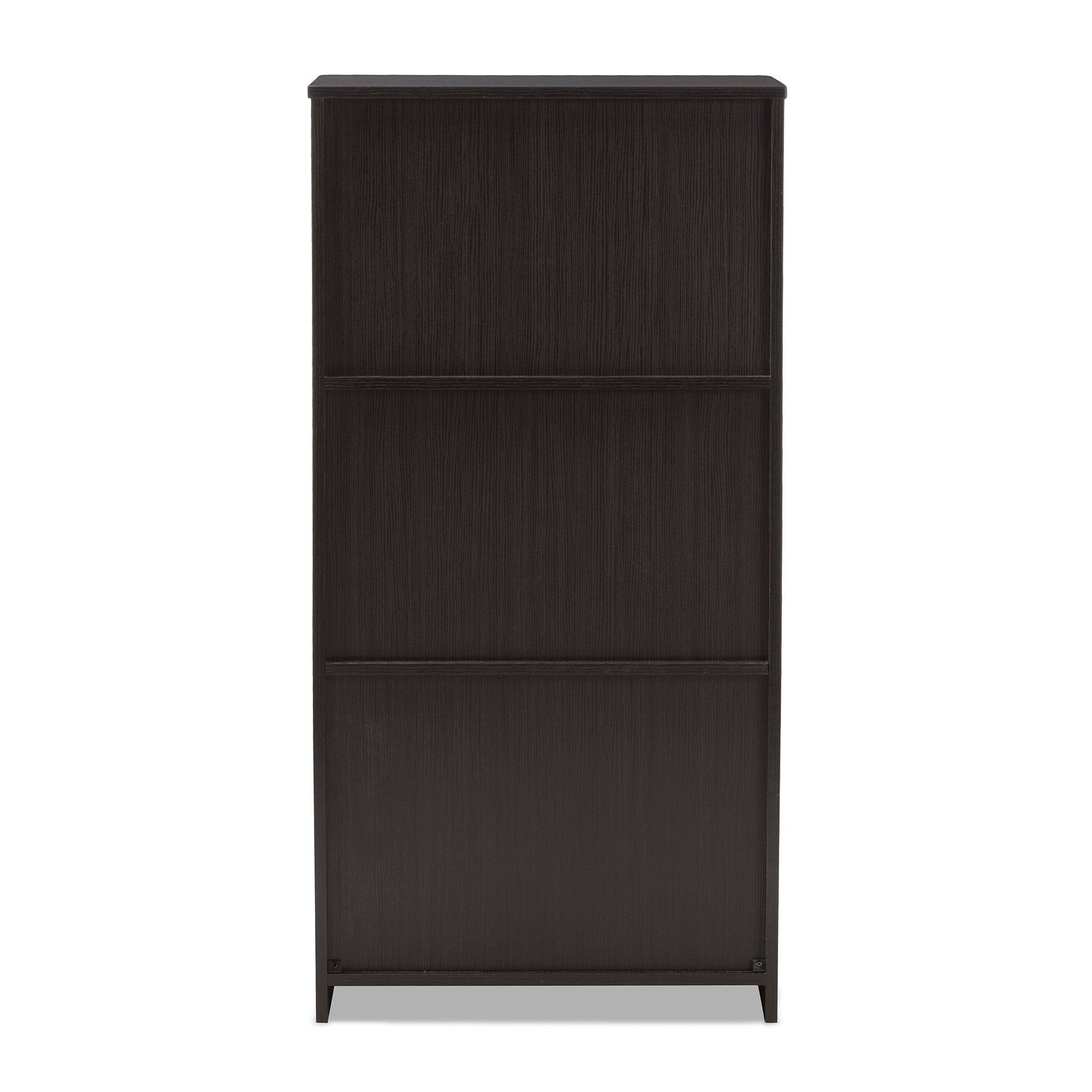 Baxton Studio Carlingford Modern and Contemporary Espresso Brown Finished Wood 2-Drawer Bookcase