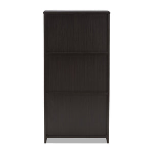 Baxton Studio Carlingford Modern and Contemporary Espresso Brown Finished Wood 2-Drawer Bookcase