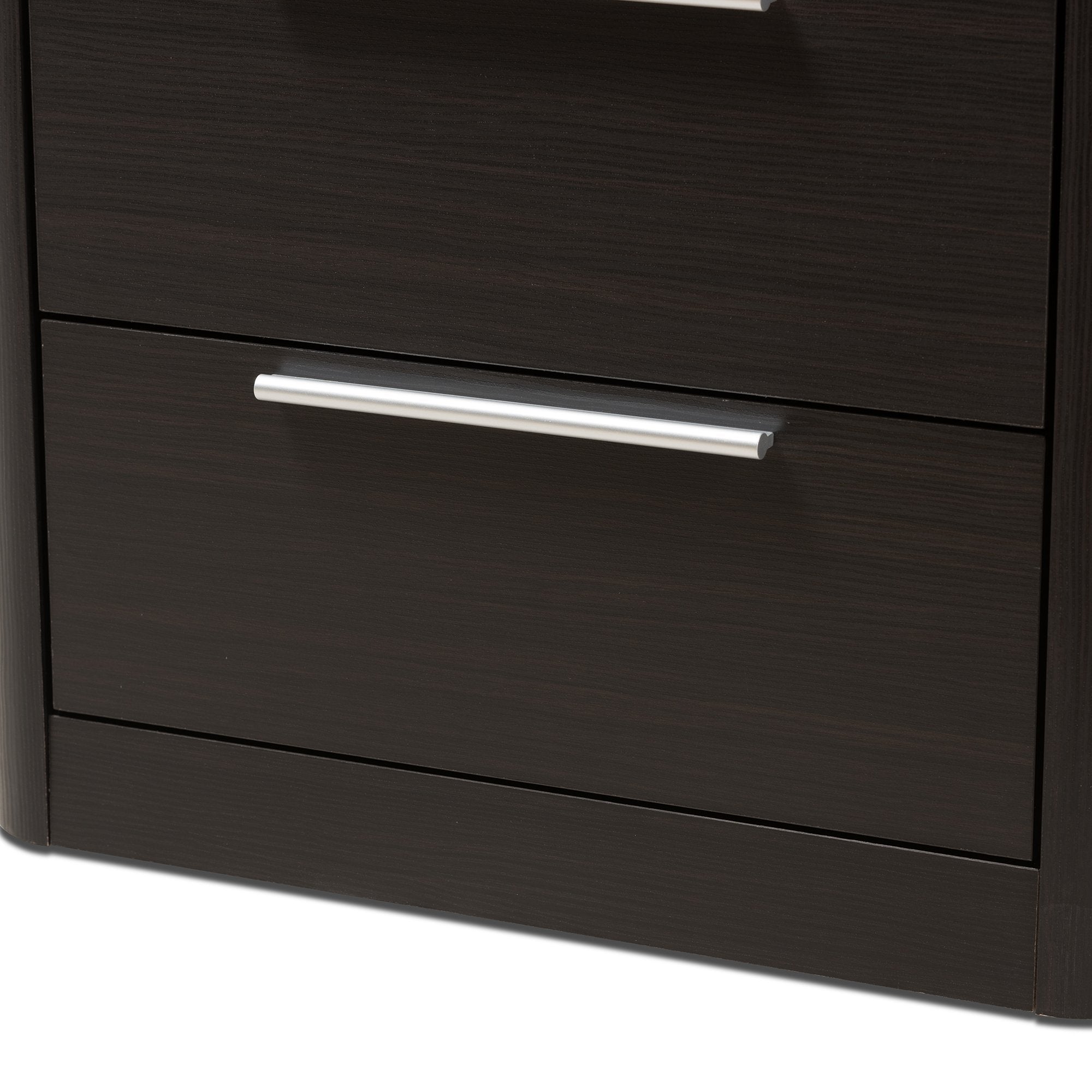 Baxton Studio Carlingford Modern and Contemporary Espresso Brown Finished Wood 2-Drawer Bookcase