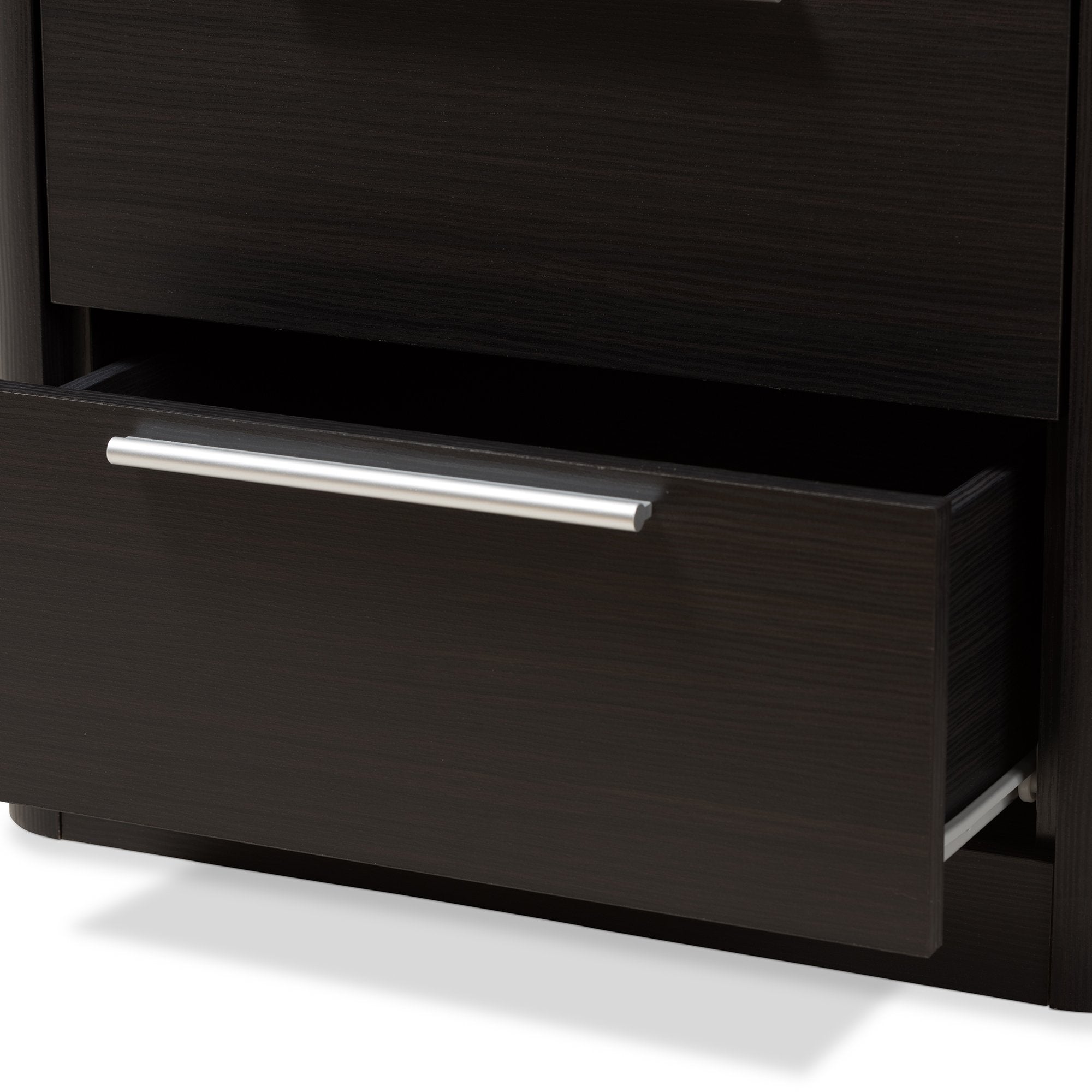 Baxton Studio Carlingford Modern and Contemporary Espresso Brown Finished Wood 2-Drawer Bookcase