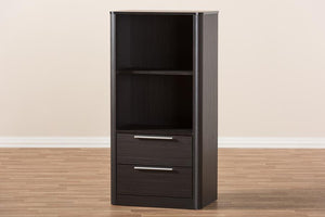 Baxton Studio Carlingford Modern and Contemporary Espresso Brown Finished Wood 2-Drawer Bookcase